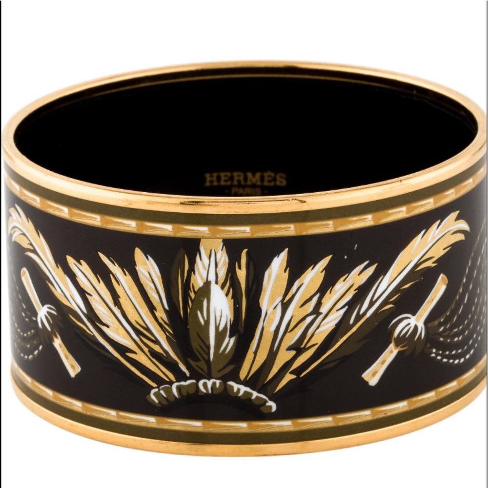 Authentic Hermès wide enamel bracelet - Picture 1 of 10